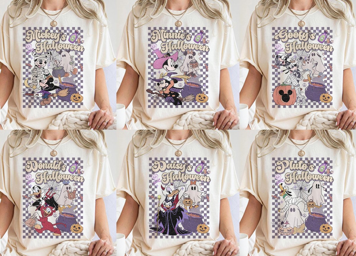 Disney Halloween Shirts 2025 Mickey Minnie Family Costume Tees