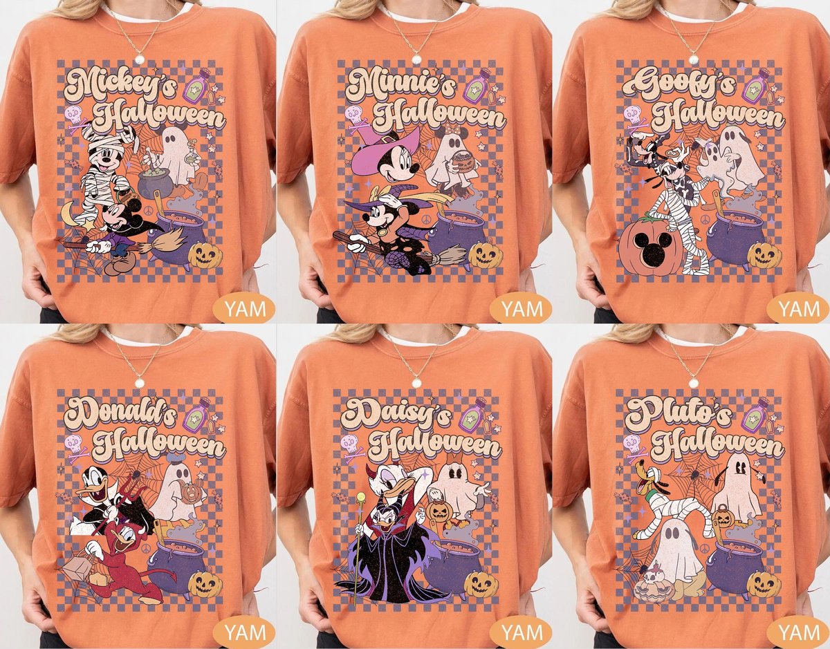 Disney Halloween Shirts 2025 Mickey Minnie Family Costume Tees