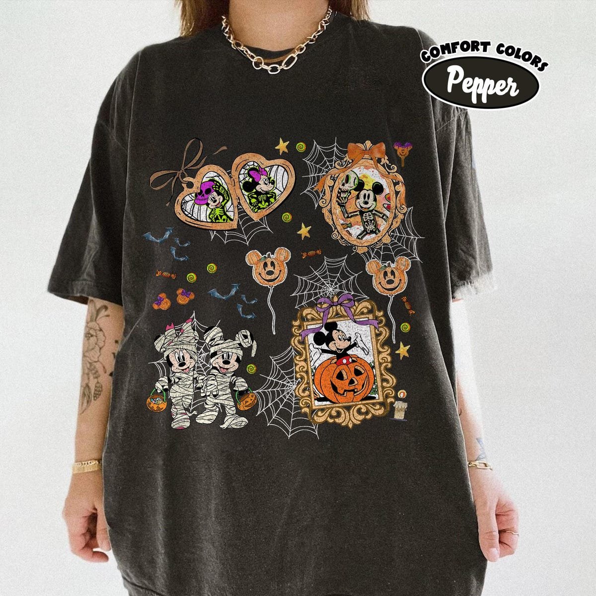 Disney Halloween Shirts Mickey Minnie Mummy Vintage Spooky Tee