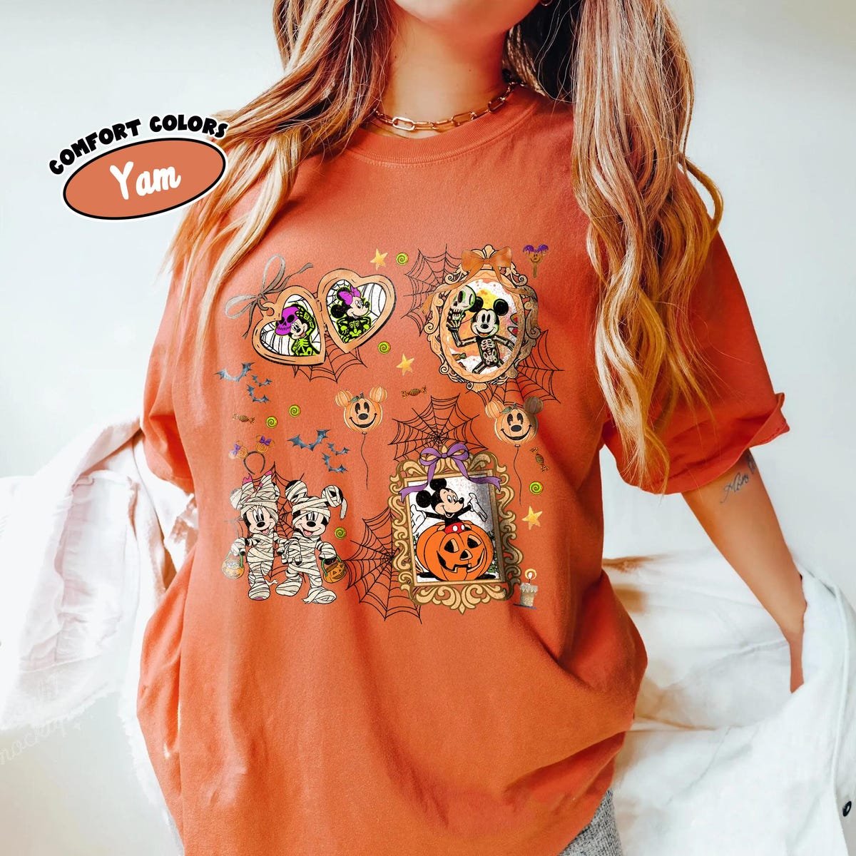 Disney Halloween Shirts Mickey Minnie Mummy Vintage Spooky Tee