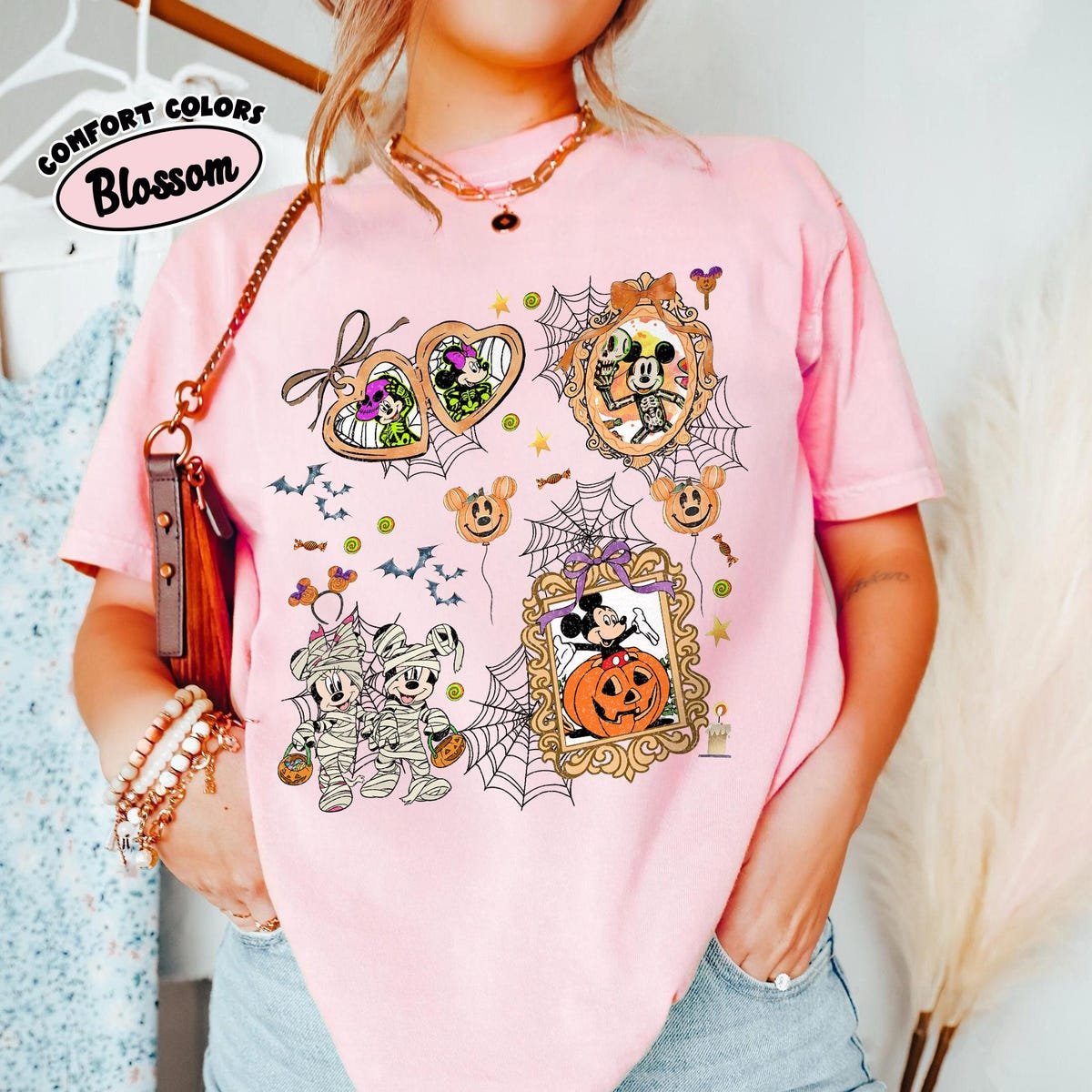 Disney Halloween Shirts Mickey Minnie Mummy Vintage Spooky Tee