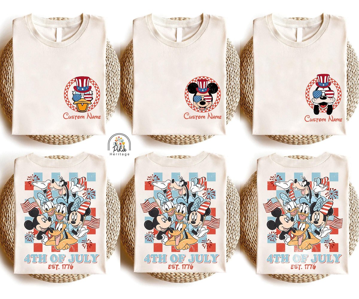 Disney Mickey Friends 4th July Shirt Retro Comfort Colors Tee