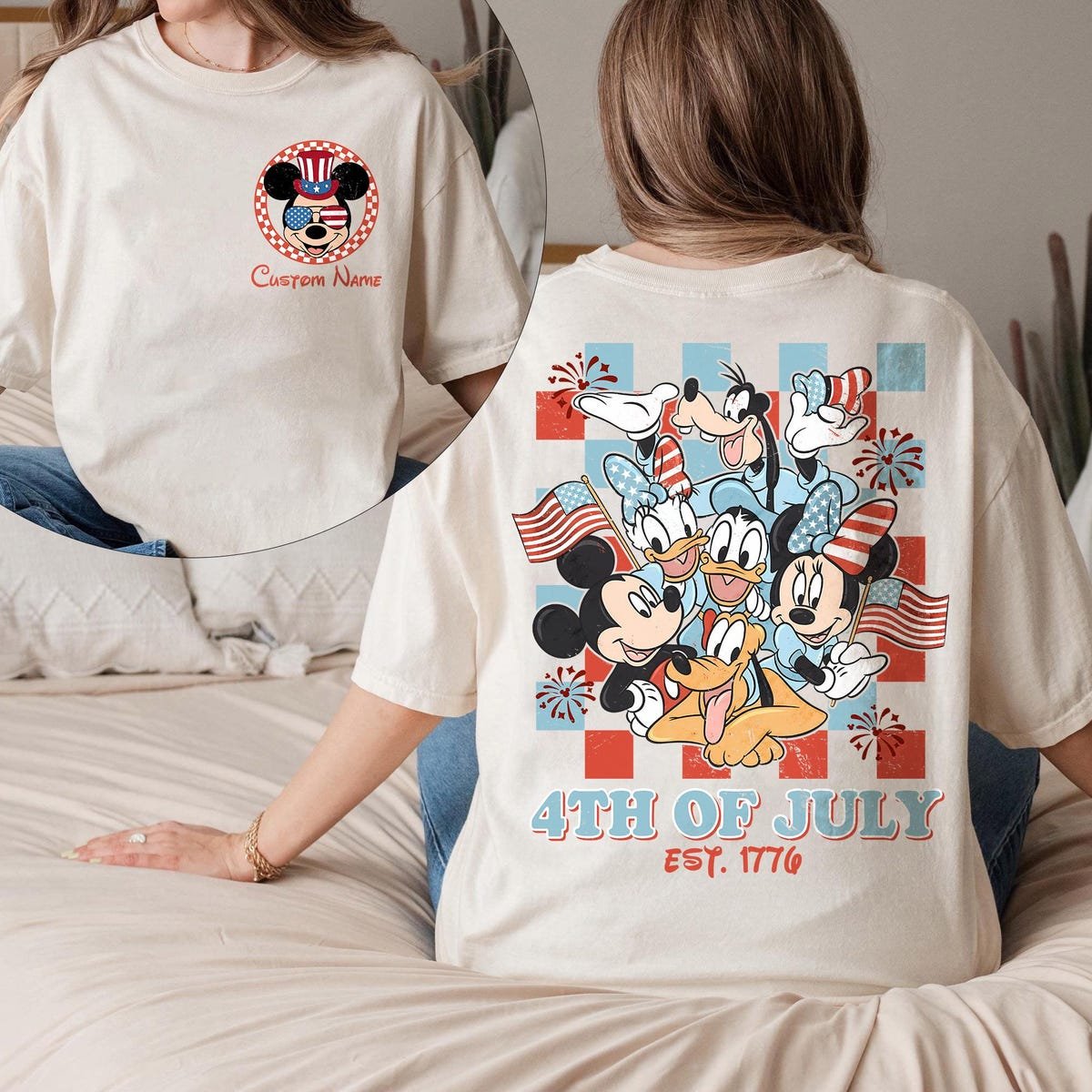 Disney Mickey Friends 4th July Shirt Retro Comfort Colors Tee