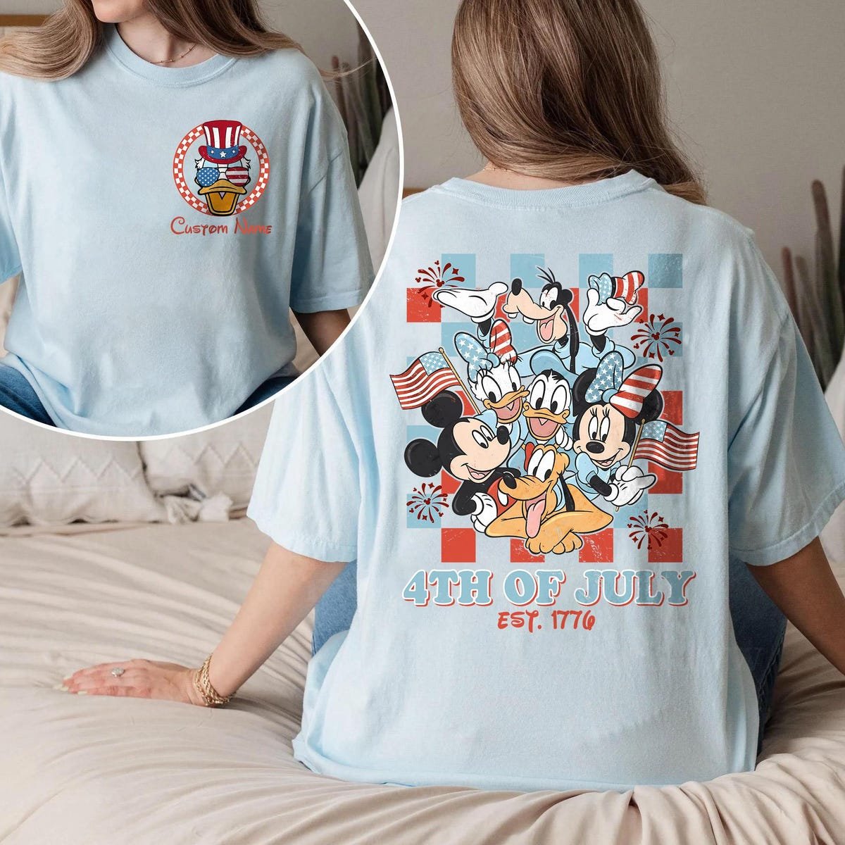 Disney Mickey Friends 4th July Shirt Retro Comfort Colors Tee