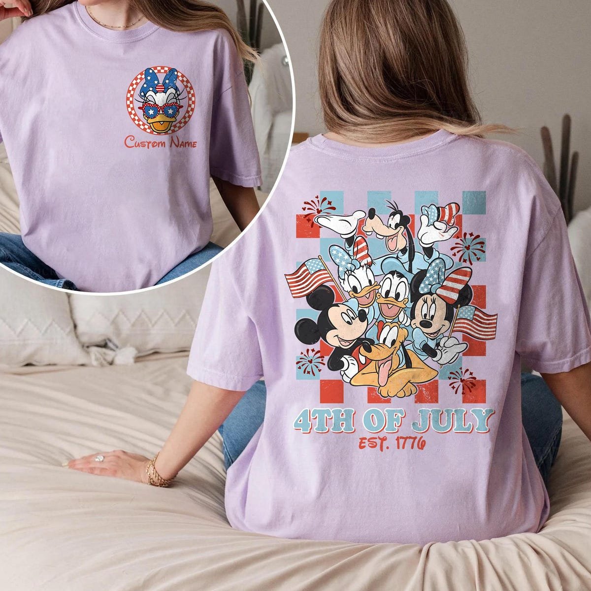 Disney Mickey Friends 4th July Shirt Retro Comfort Colors Tee