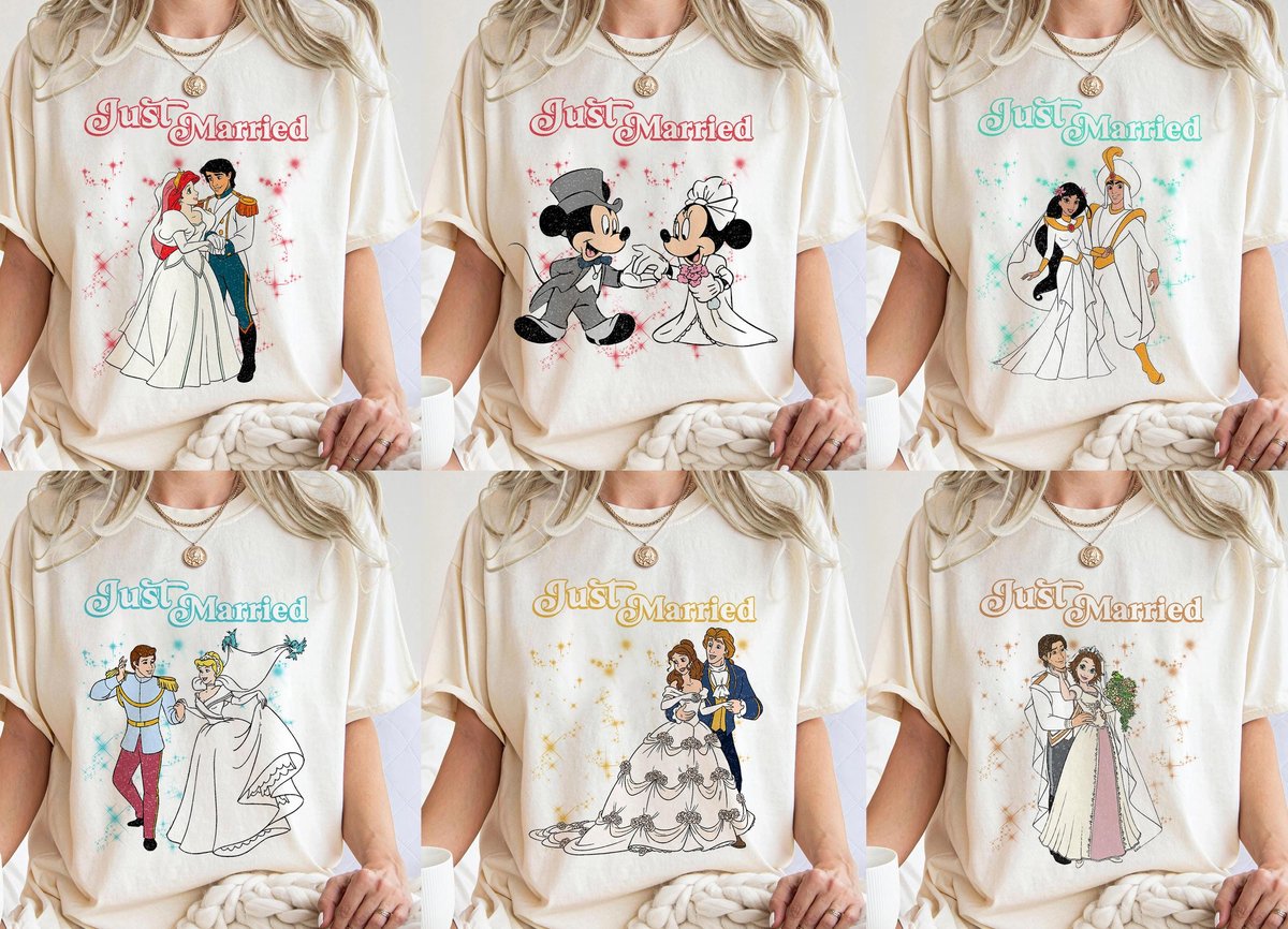 Disney Newlywed Shirt Matching Anniversary Gift Honeymoon T-Shirt