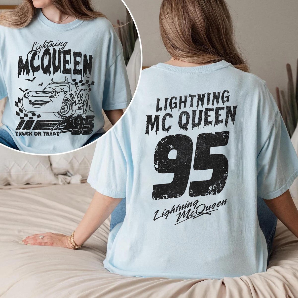 Disney Pixar Cars Halloween Shirt Lightning McQueen Fall Family Tee