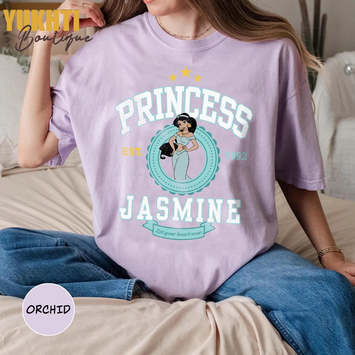 Disney Princess Comfort Colors Shirt Tiana Ariel Belle Rapunzel Tee