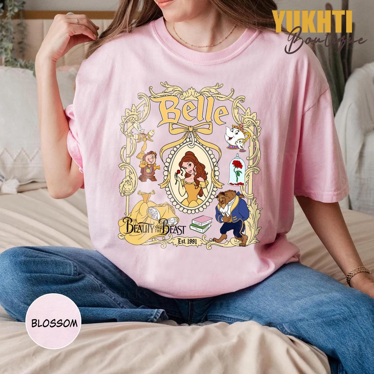Disney Princess Coquette Shirt Retro Castle Tee Ariel Belle Cinderella
