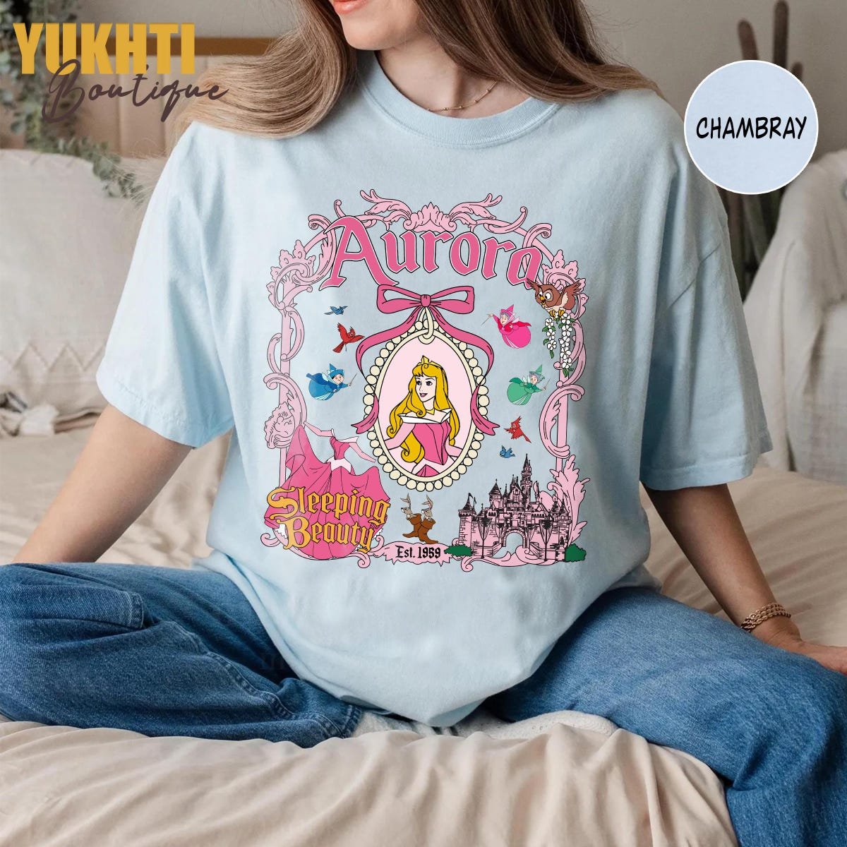 Disney Princess Coquette Shirt Retro Castle Tee Ariel Belle Cinderella
