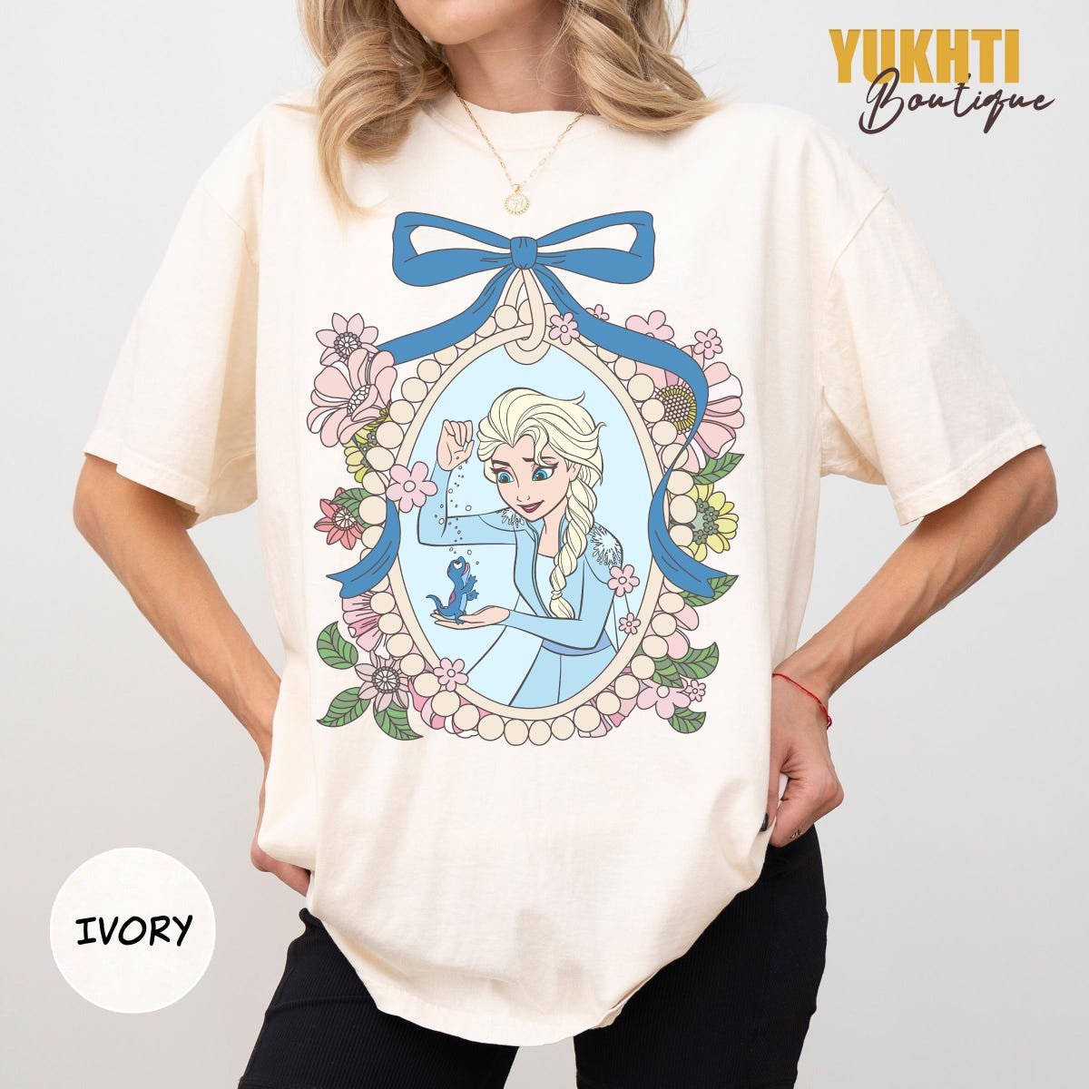 Disney Princess Elsa Retro Shirt Frozen Comfort Coquette Bow