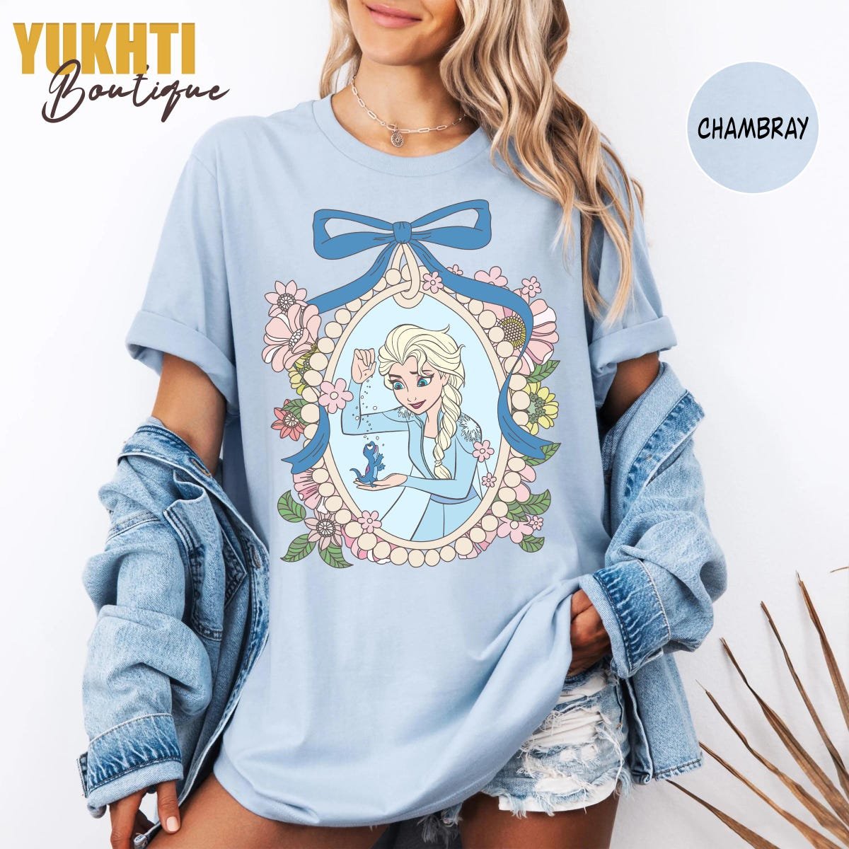 Disney Princess Elsa Retro Shirt Frozen Comfort Coquette Bow