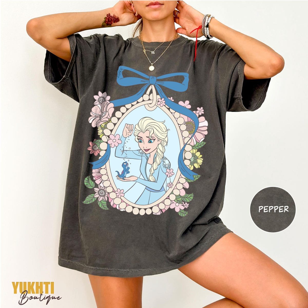 Disney Princess Elsa Retro Shirt Frozen Comfort Coquette Bow