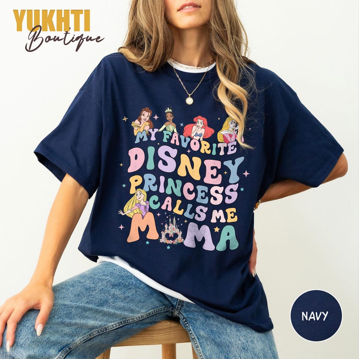 Disney Princess Mama Shirt Vintage T-Shirt Gift for Mom