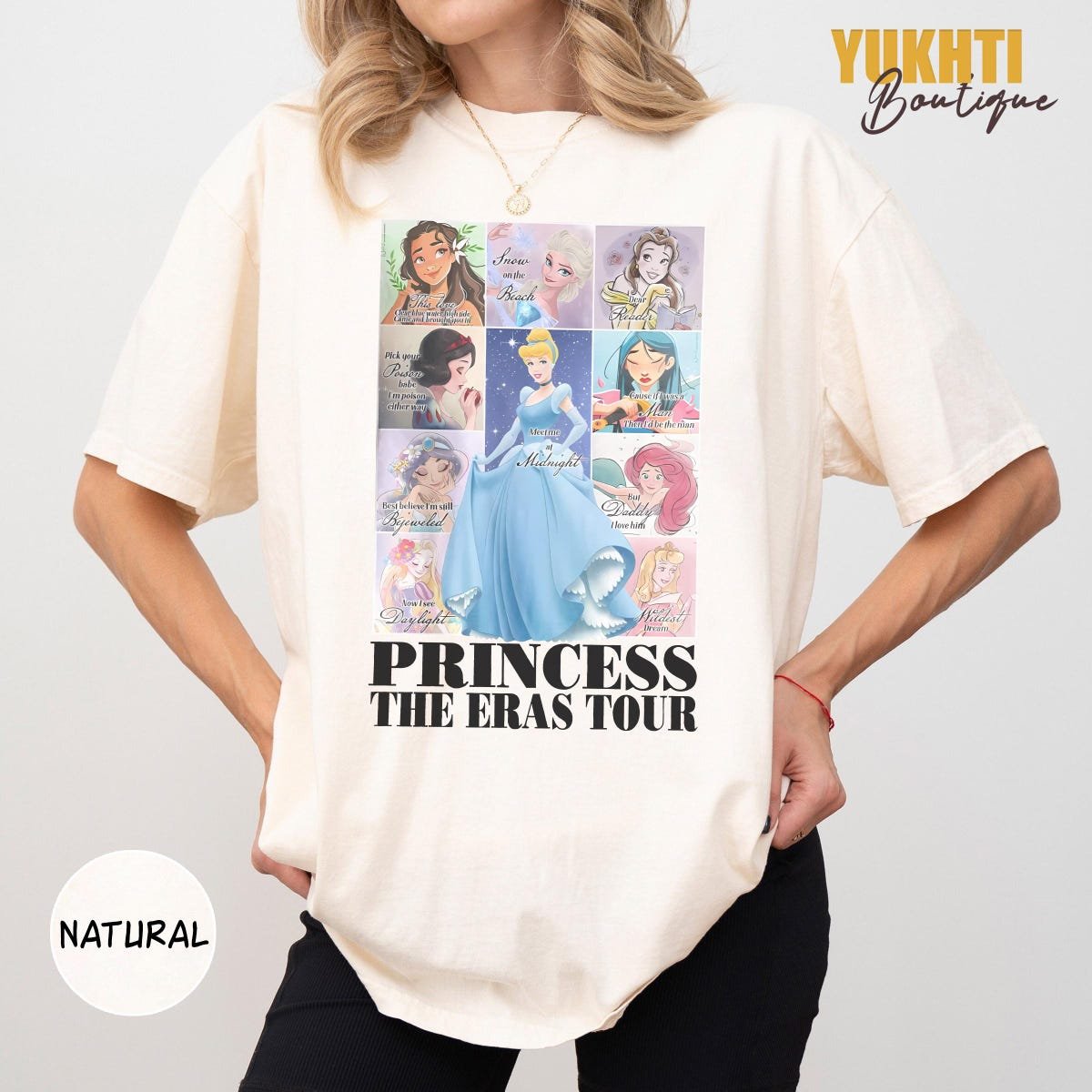 Disney Princess Retro Shirt Tiana Ariel Cinderella Disneyland Tee