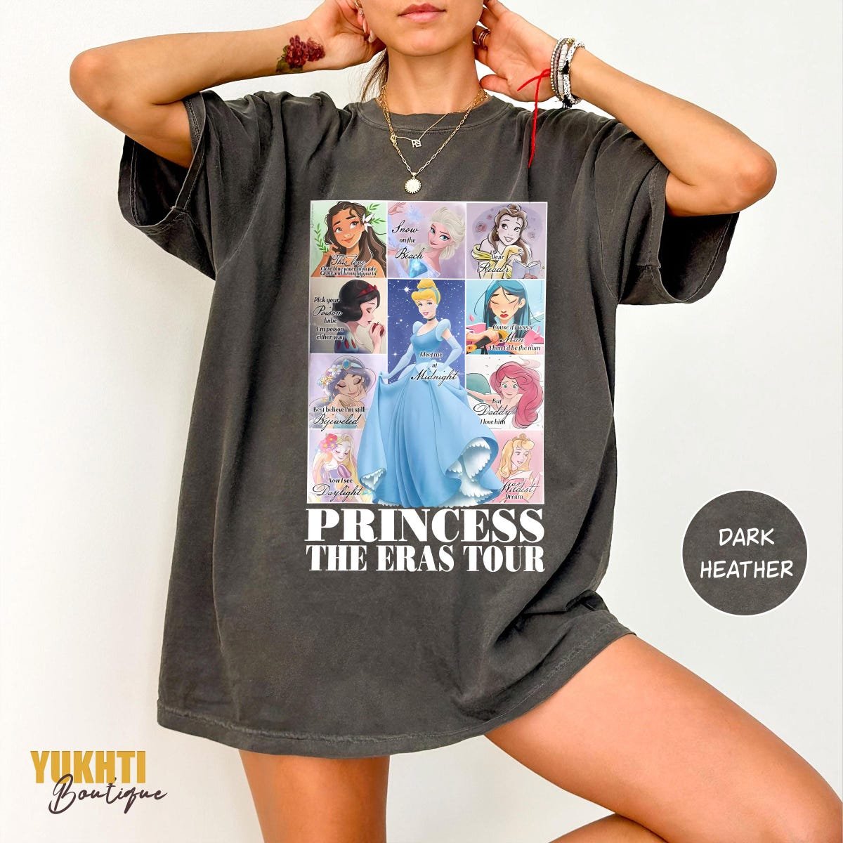 Disney Princess Retro Shirt Tiana Ariel Cinderella Disneyland Tee