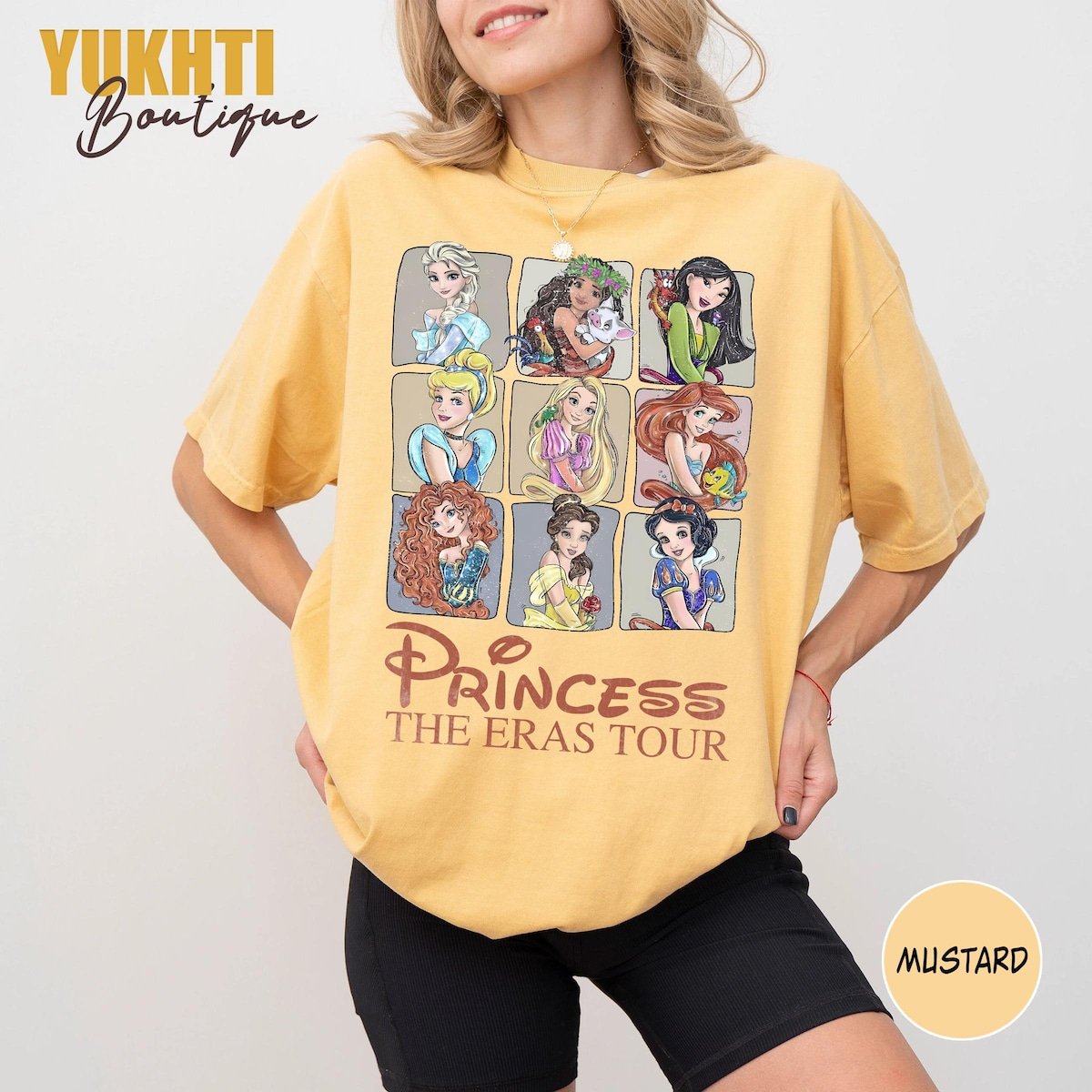 Disney Princess Tiana Ariel Cinderella Tee Comfort Colors Shirt