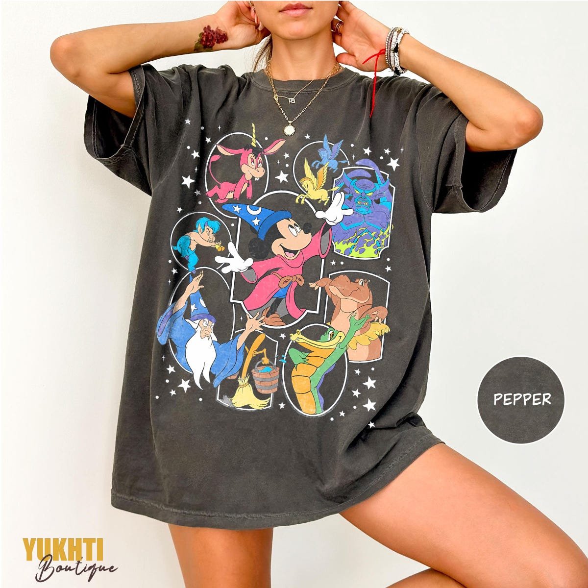 Disney Sorcerer Mickey Shirt for Kids and Women - Fantasia Family Tee