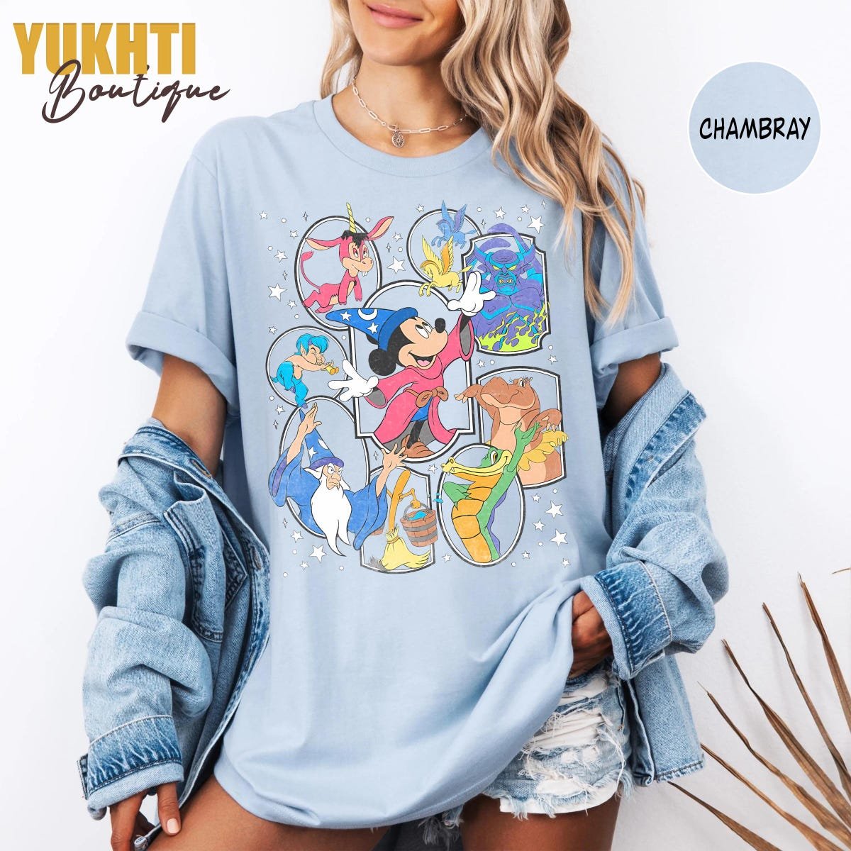 Disney Sorcerer Mickey Shirt for Kids and Women - Fantasia Family Tee