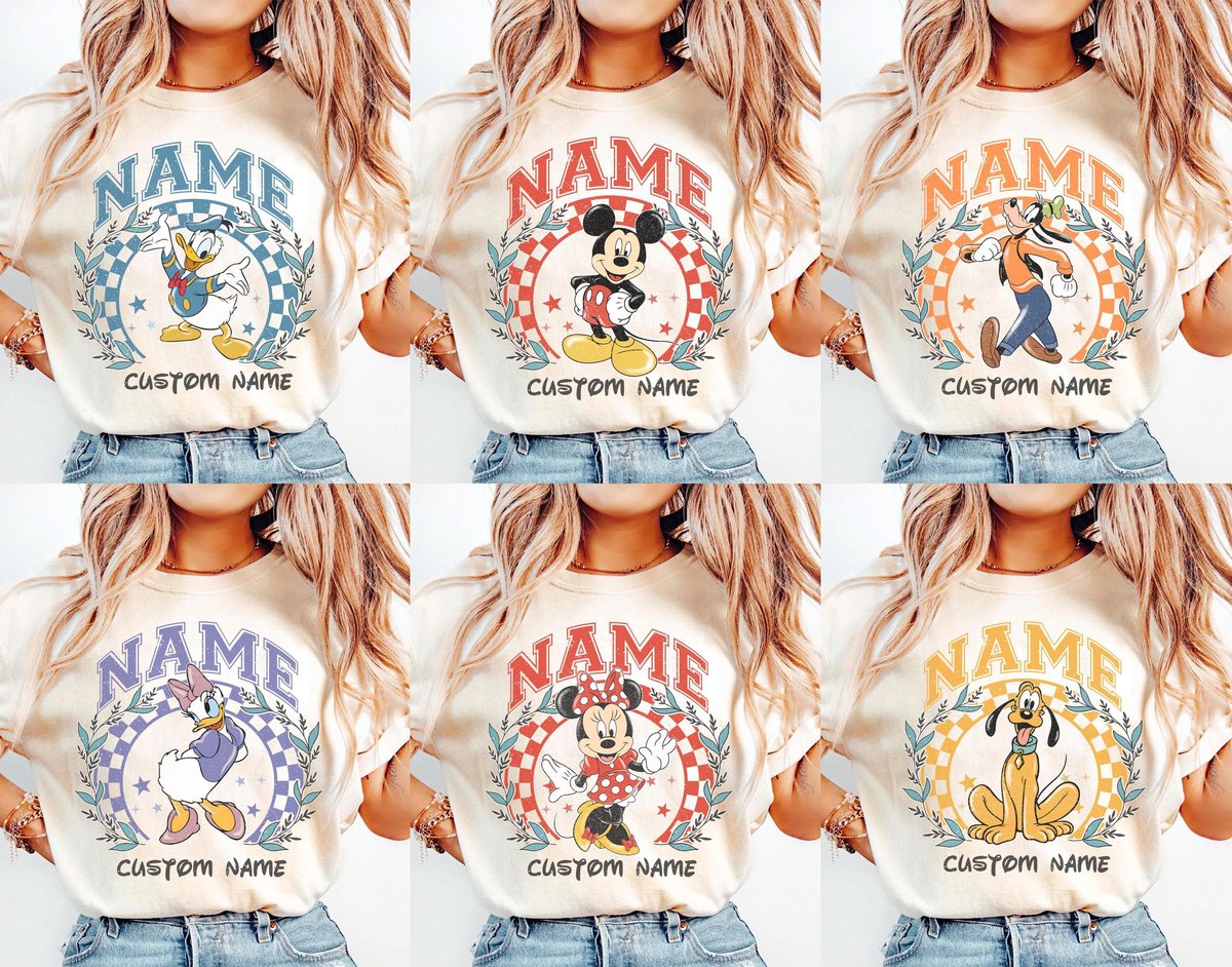 Disney Trip Shirts Personalized Family Tees Vintage Mickey Minnie Design