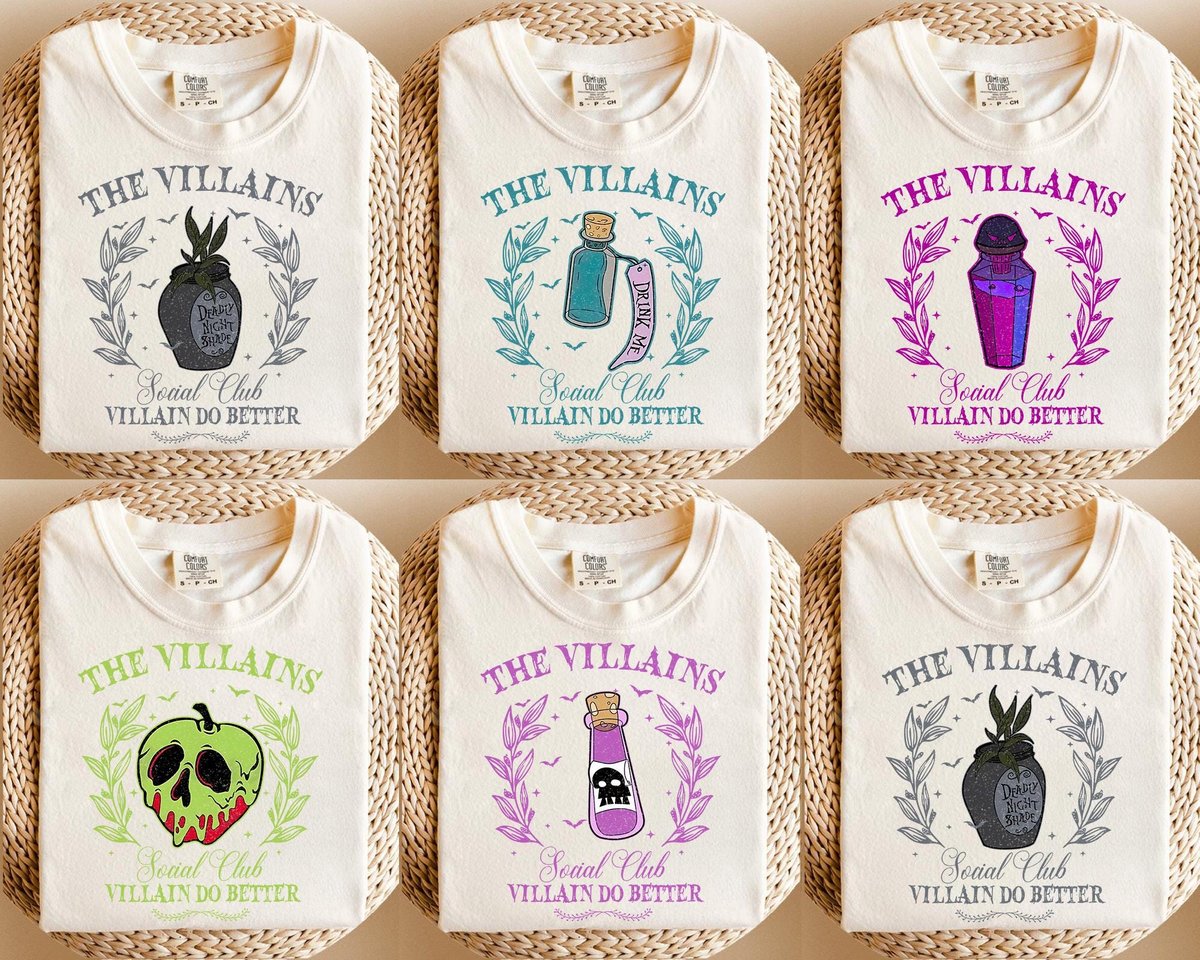 Disney Villains Shirt Vintage Evil Queen Ursula Maleficent Halloween Tee