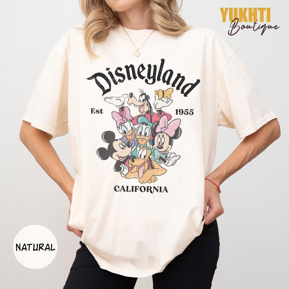 Disneyland California Vintage Shirts Mickey Friends Family Vacation 1955