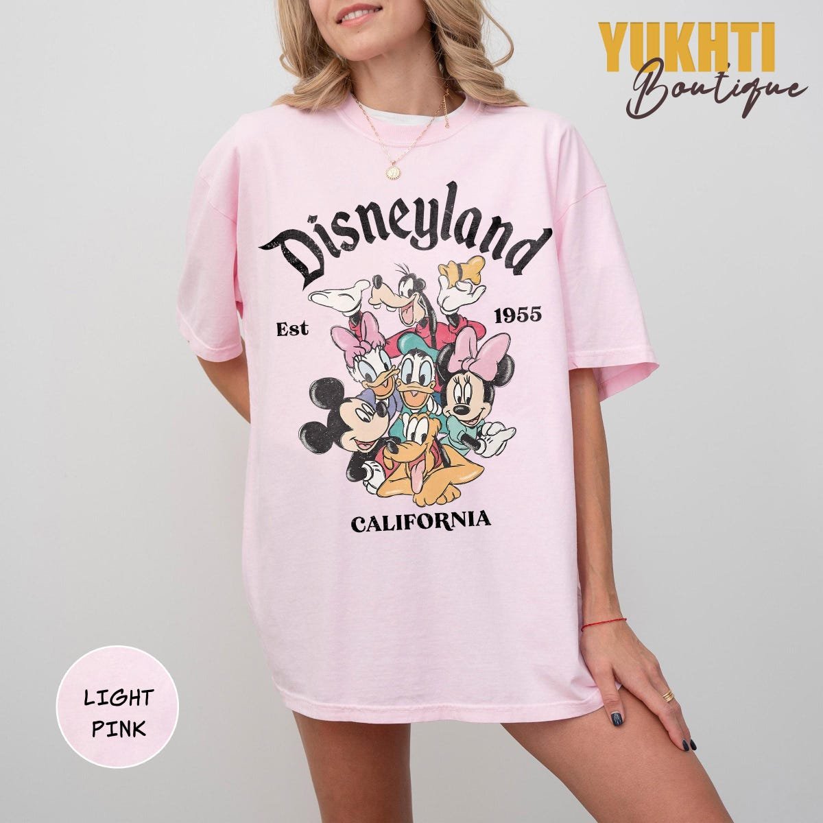 Disneyland California Vintage Shirts Mickey Friends Family Vacation 1955