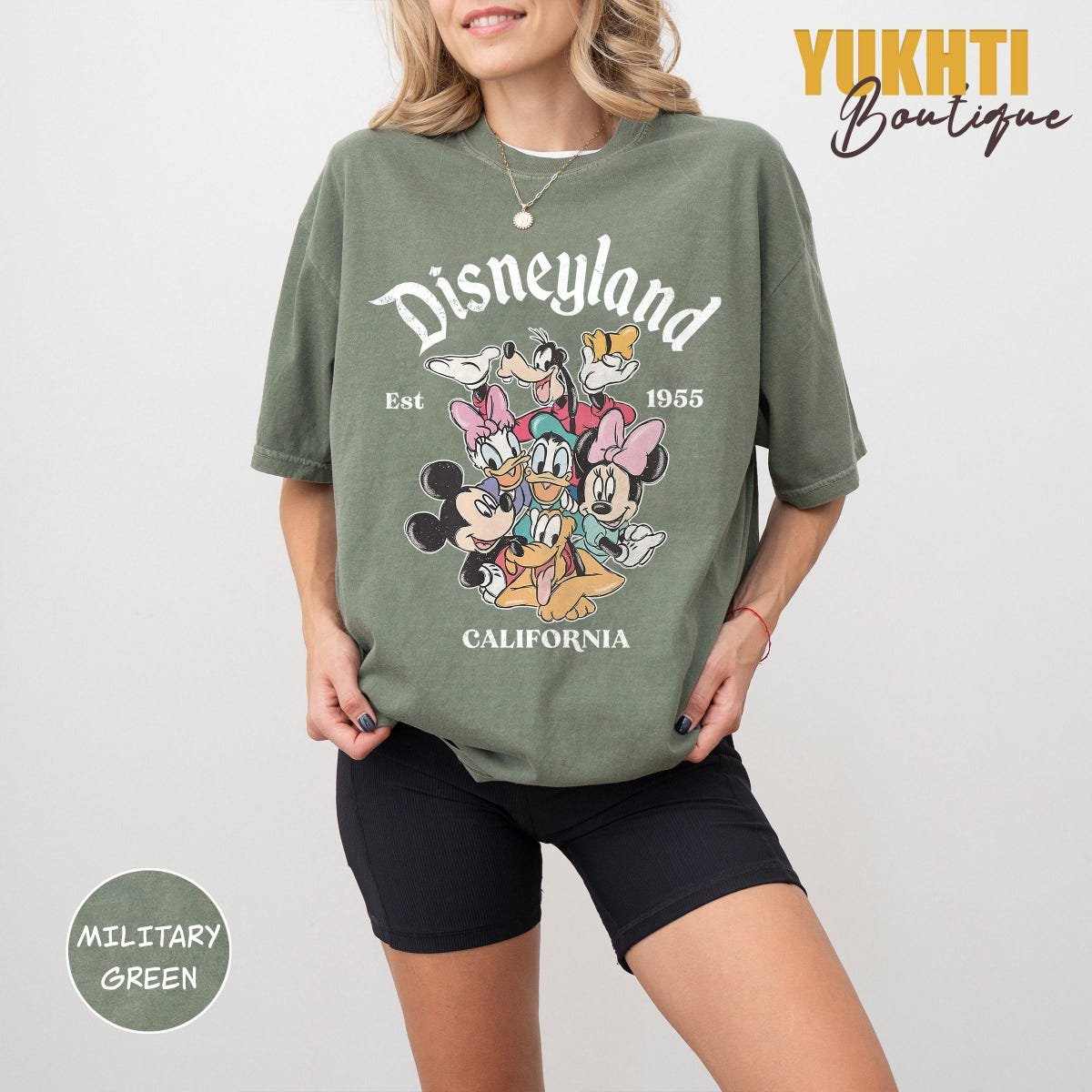 Disneyland California Vintage Shirts Mickey Friends Family Vacation 1955