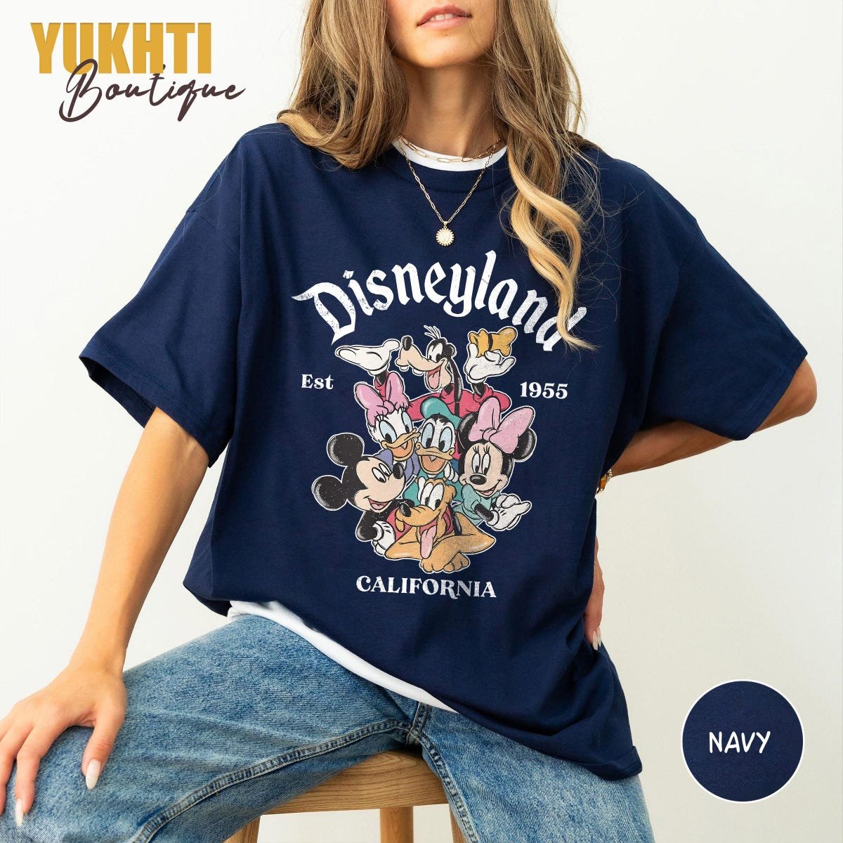 Disneyland California Vintage Shirts Mickey Friends Family Vacation 1955