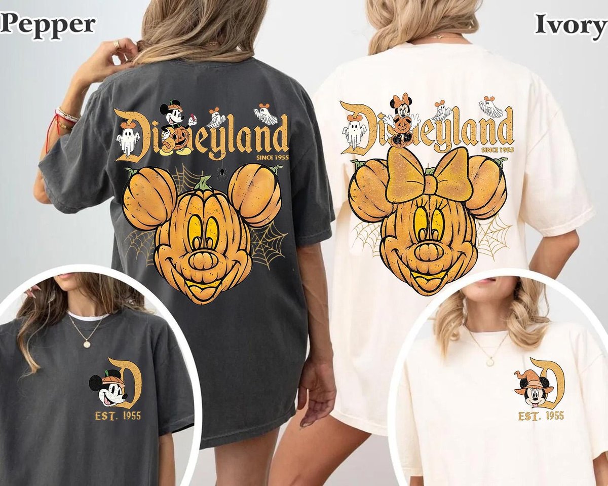 Disneyland Halloween Shirt Mickey Minnie Pumpkin Tee Family Matching