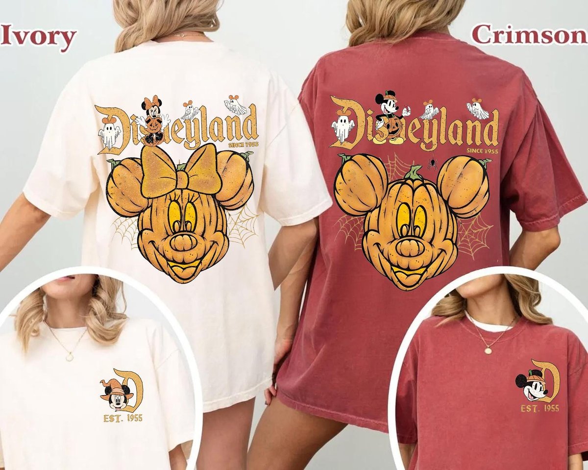 Disneyland Halloween Shirt Mickey Minnie Pumpkin Tee Family Matching