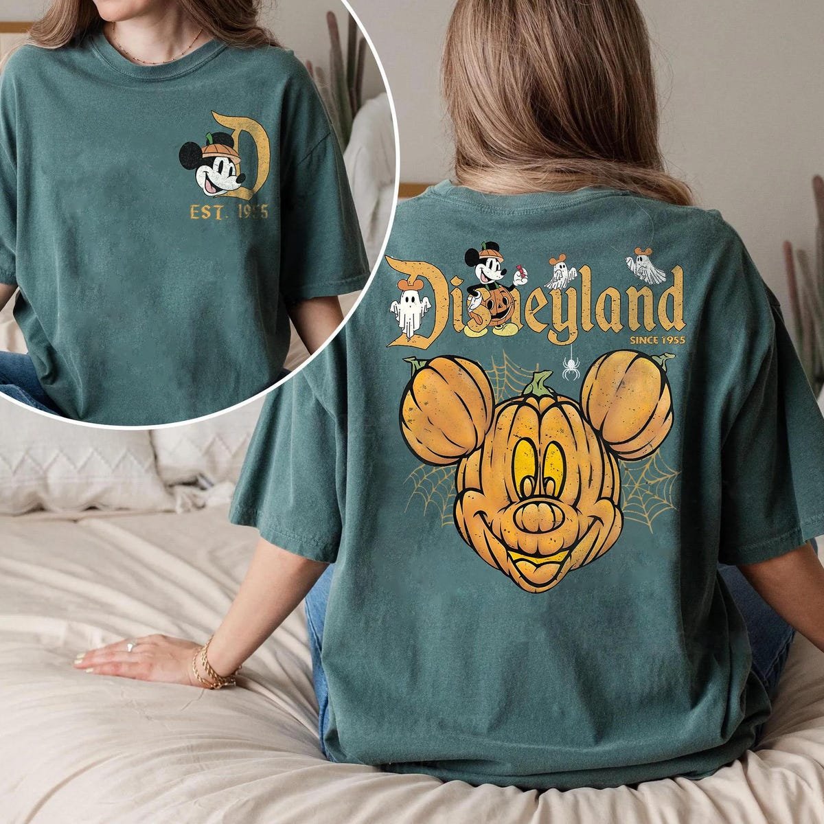 Disneyland Halloween Shirt Mickey Minnie Pumpkin Tee Family Matching