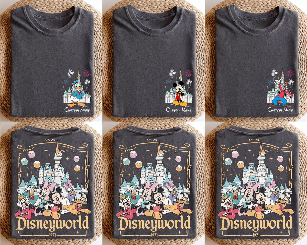 Disneyworld Custom Shirts Mickey Friends Family Trip 2025 Retro Design