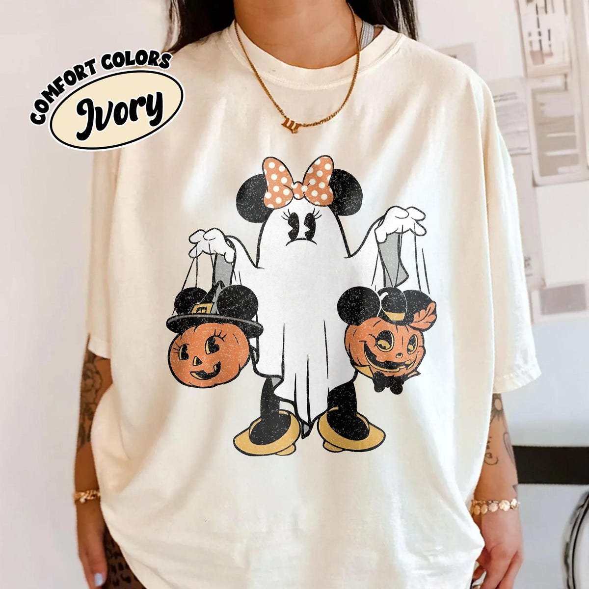 Halloween Minnie Mouse Shirt Mickey Pumpkin Disney Tee 2025