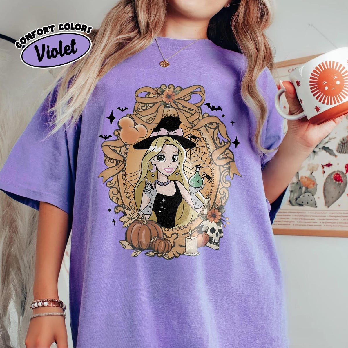 Halloween Princess Character Shirts Disney Tee Cinderella Snow White Rapunzel
