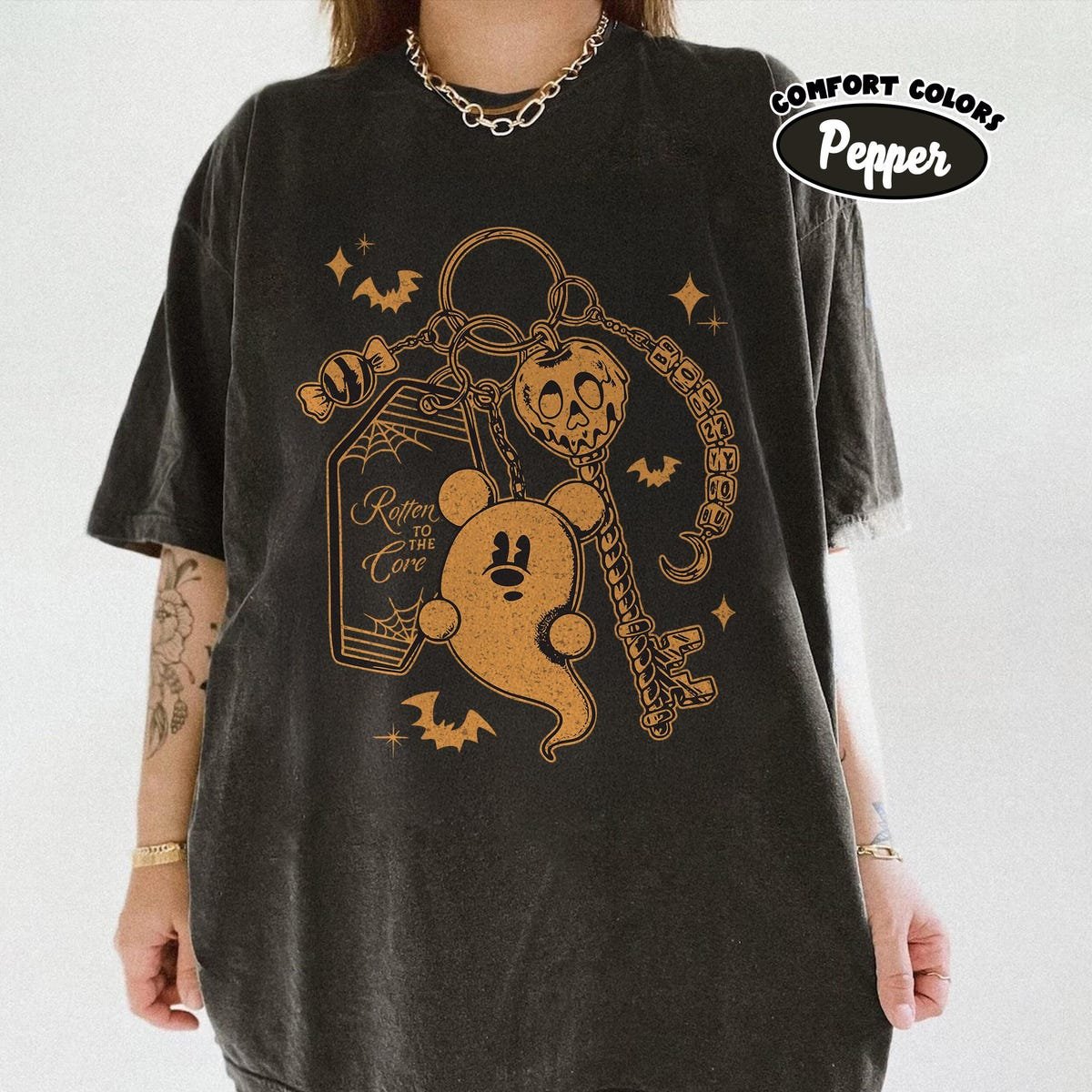Halloween Shirt Comfort Colors Ghost Mickey Disney Villain Tee