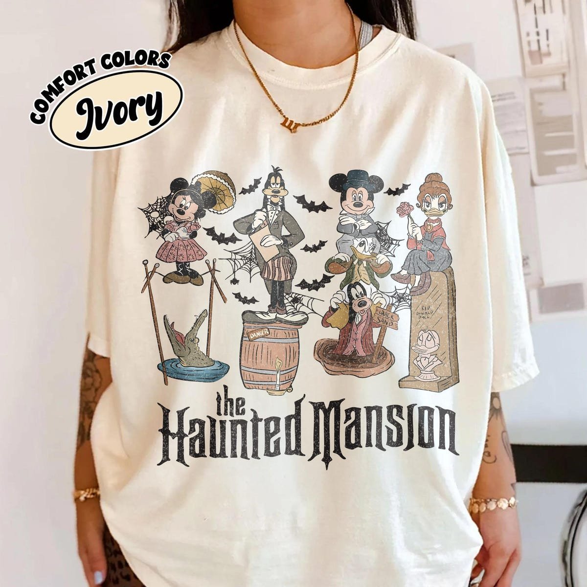 Haunted Mansion Disney Shirt Mickey Friends Halloween Vintage Tee