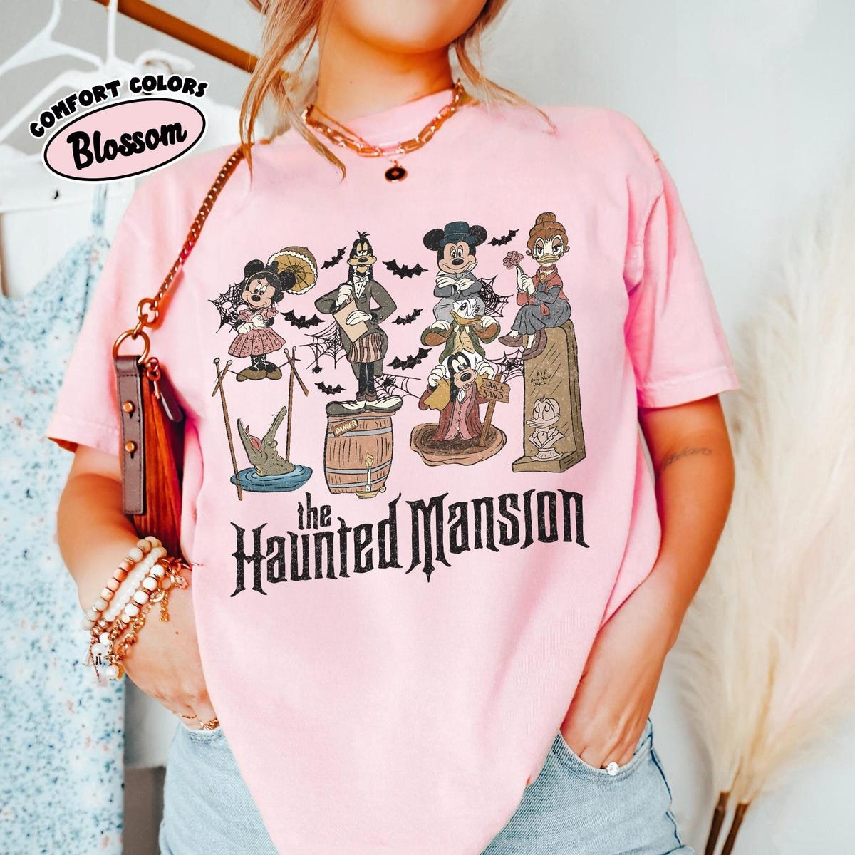 Haunted Mansion Disney Shirt Mickey Friends Halloween Vintage Tee