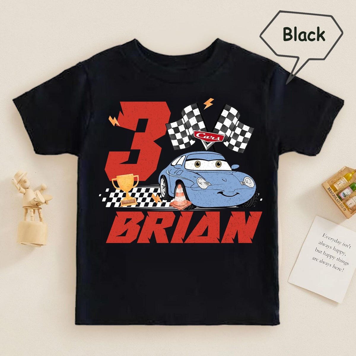 Lightning McQueen Birthday Shirt Custom Pixar Cars Tee Personalized