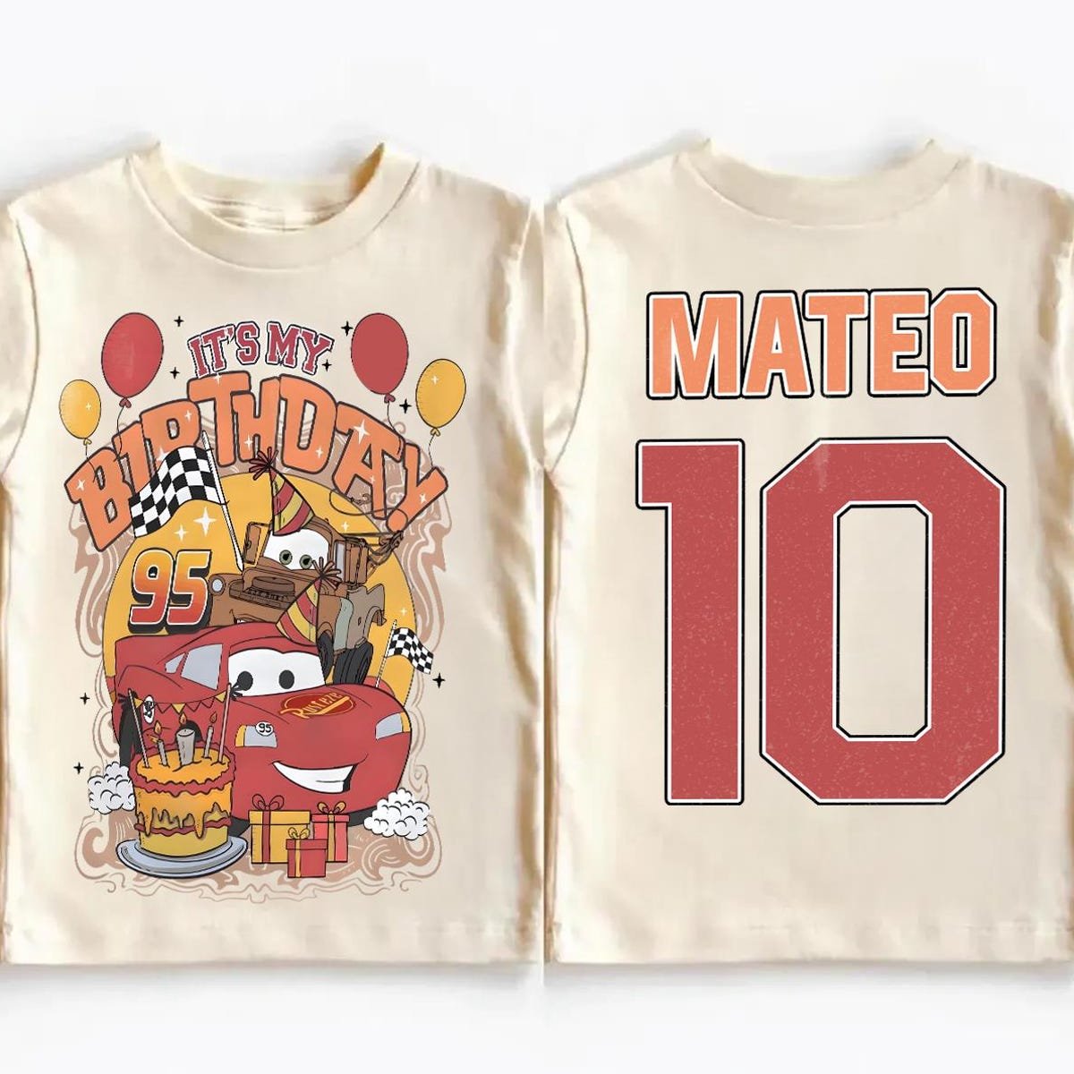 Lightning McQueen Birthday Shirt for Boys Disney Cars Racing Tee