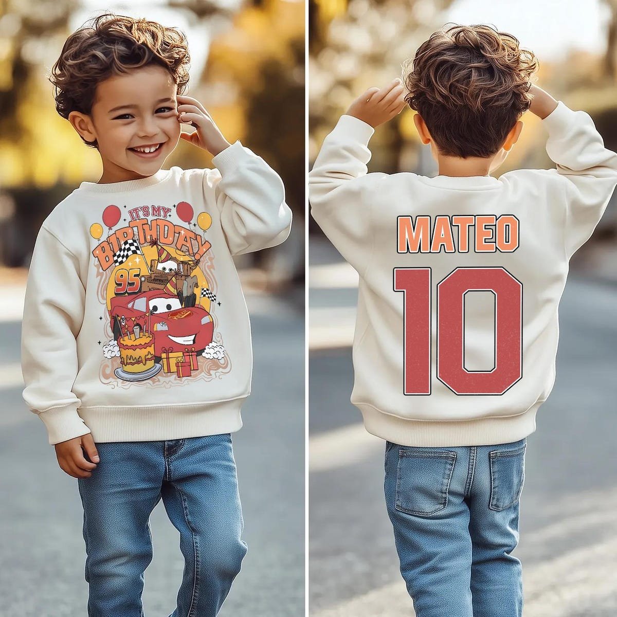 Lightning McQueen Birthday Shirt for Boys Disney Cars Racing Tee