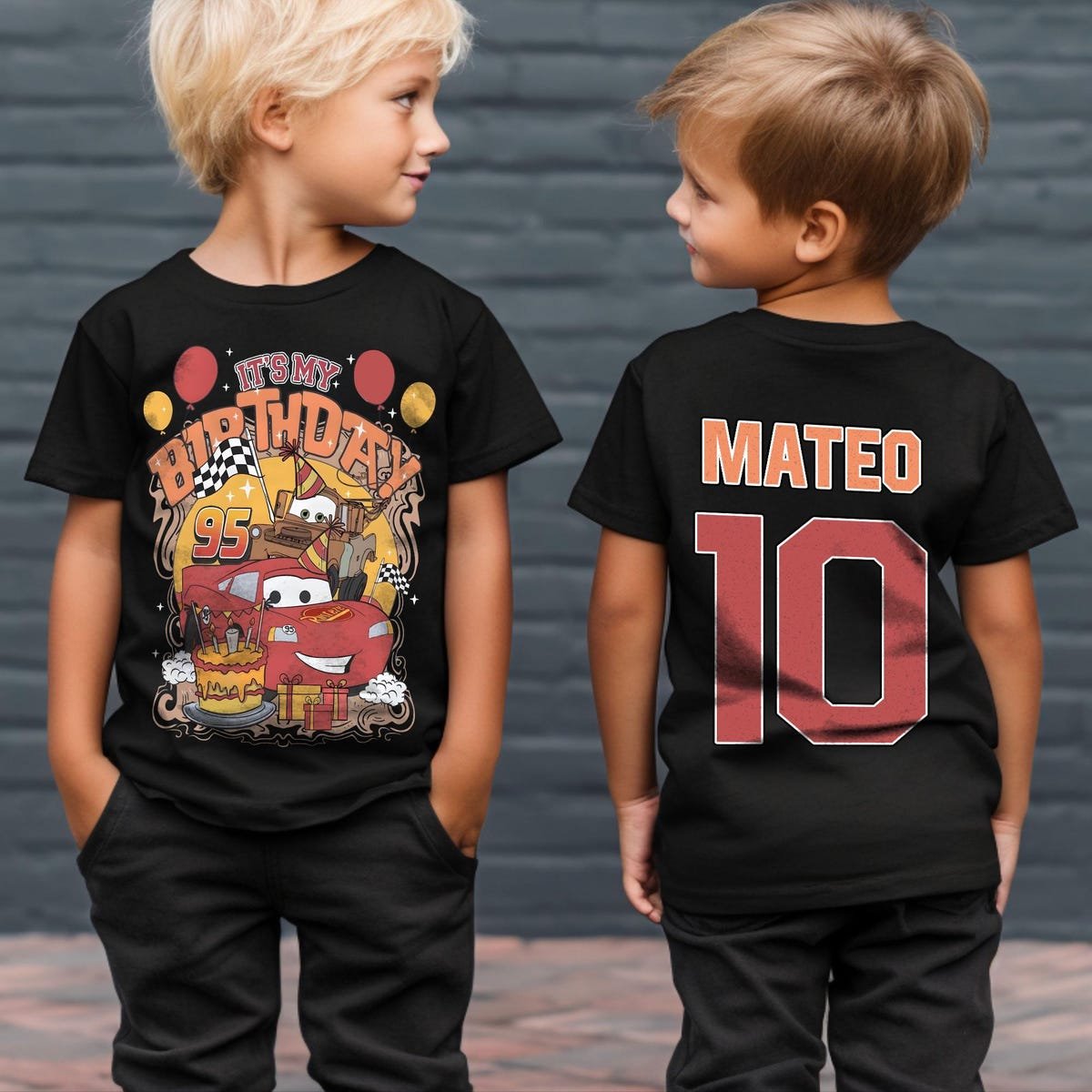 Lightning McQueen Birthday Shirt for Boys Disney Cars Racing Tee