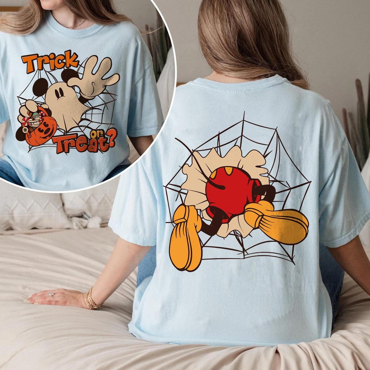 Mickey Ghost Halloween Shirt Retro Comfort Disney Trick or Treat Tee