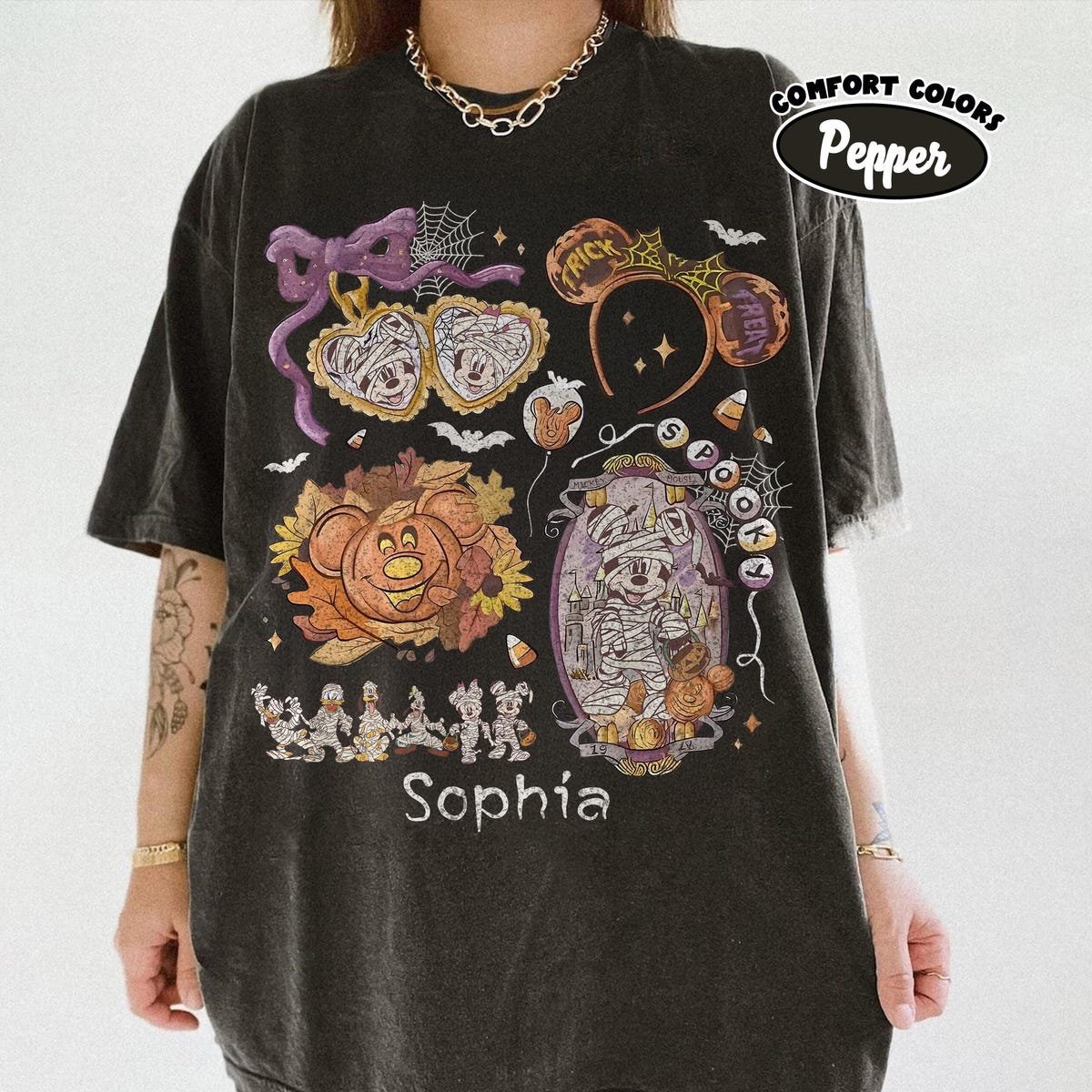 Mickey Halloween Shirt Coquette Bow Disney Friends Spooky Tee