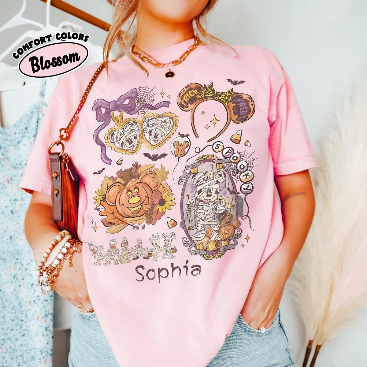 Mickey Halloween Shirt Coquette Bow Disney Friends Spooky Tee