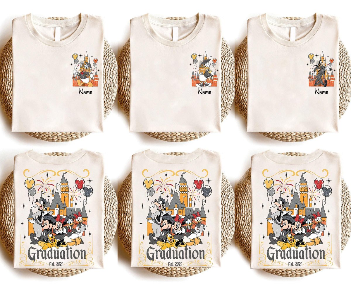 Mickey and Friends Graduation Shirt Personalized Disney Tee 2025