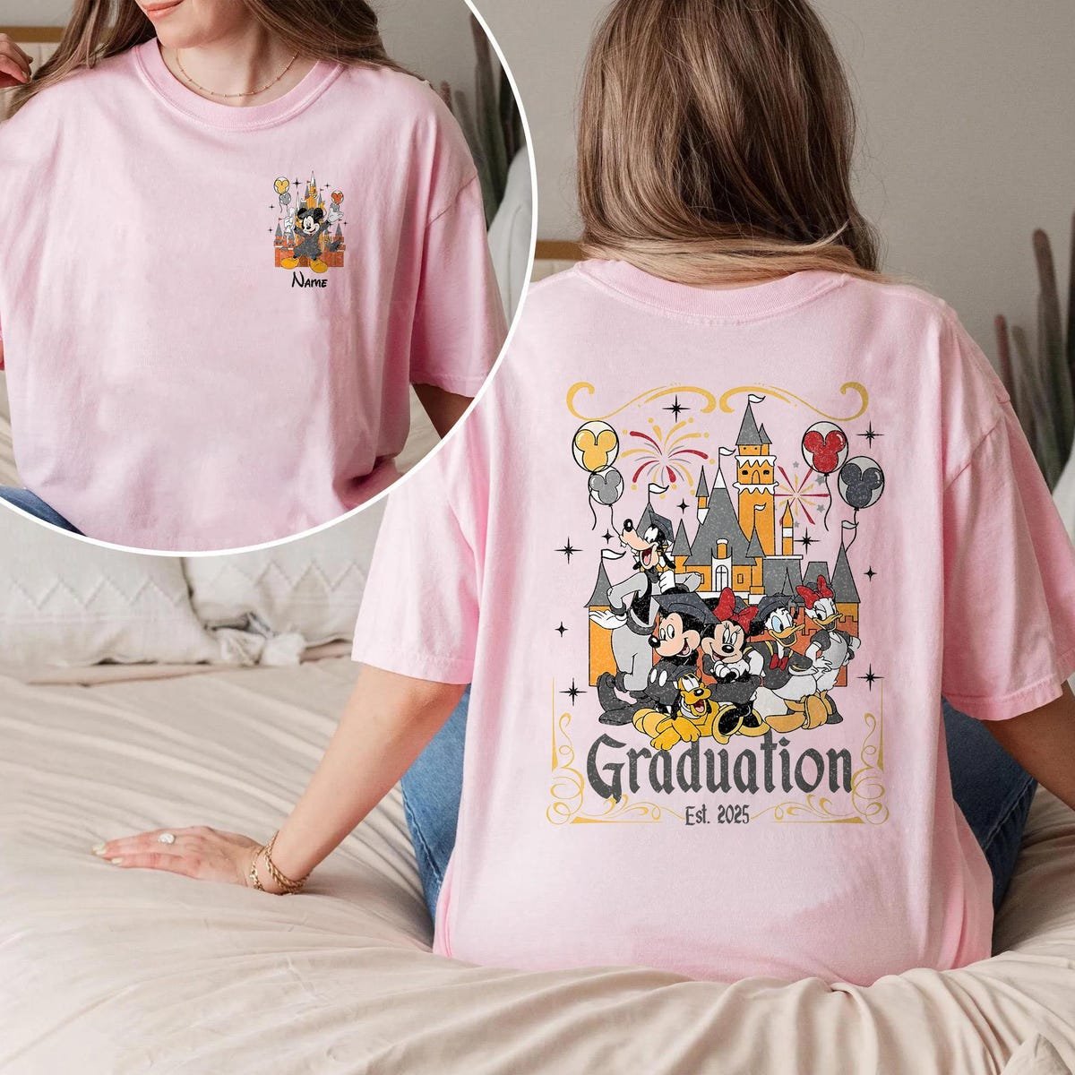 Mickey and Friends Graduation Shirt Personalized Disney Tee 2025