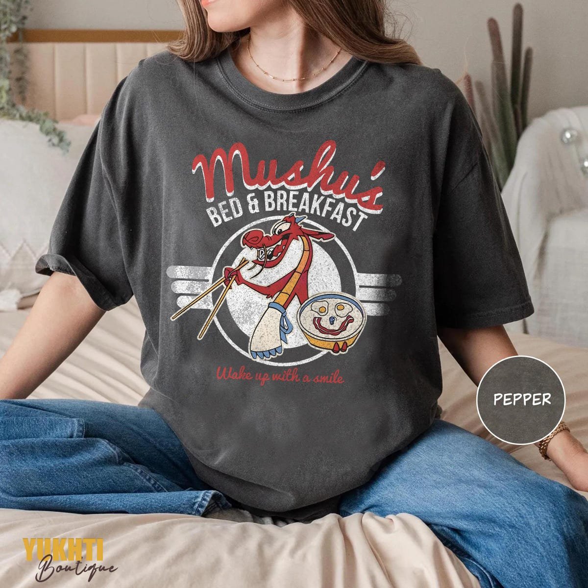 Mulan Mushu Bed Breakfast Shirt Disney Sweatshirt Vacation Gift Tee