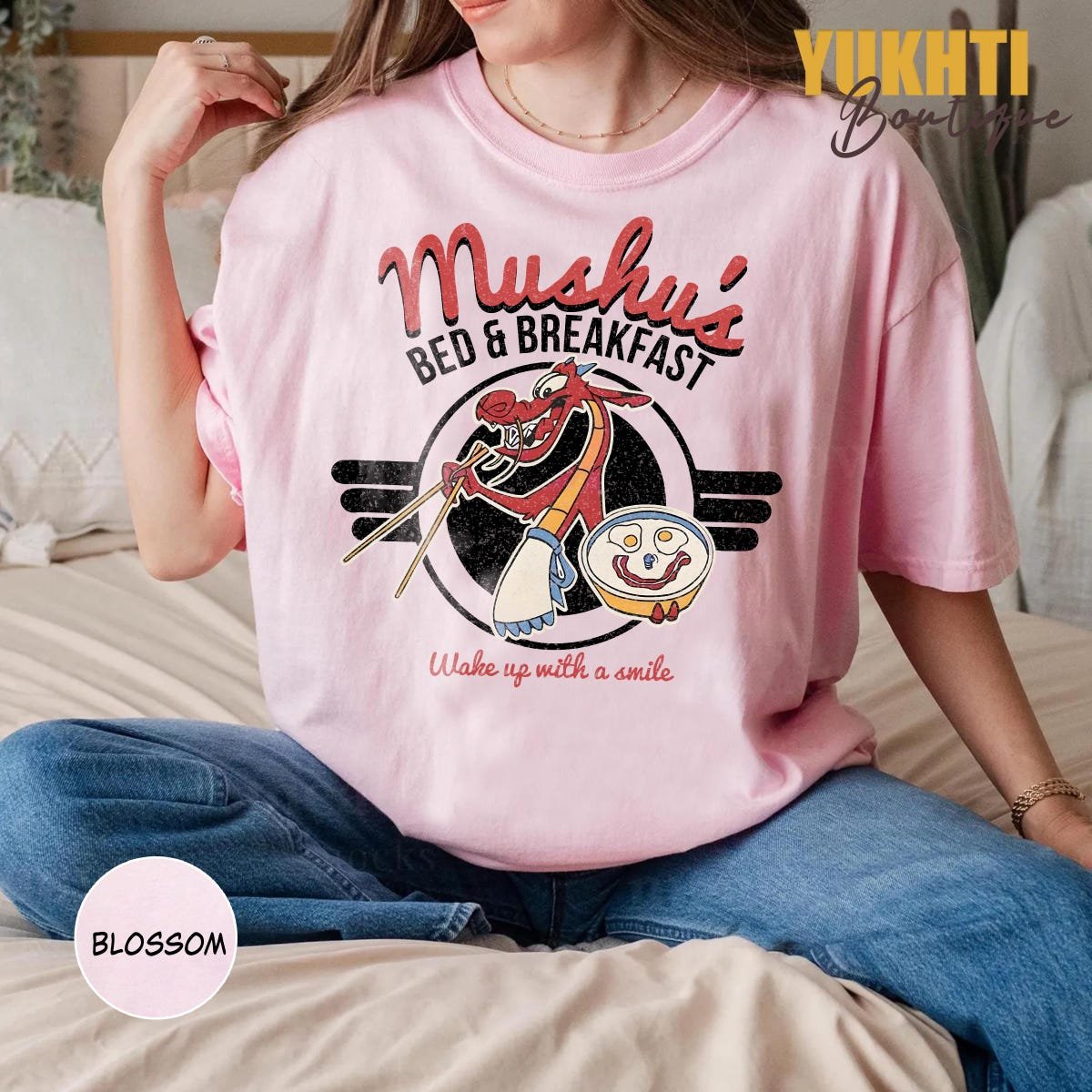 Mulan Mushu Bed Breakfast Shirt Disney Sweatshirt Vacation Gift Tee