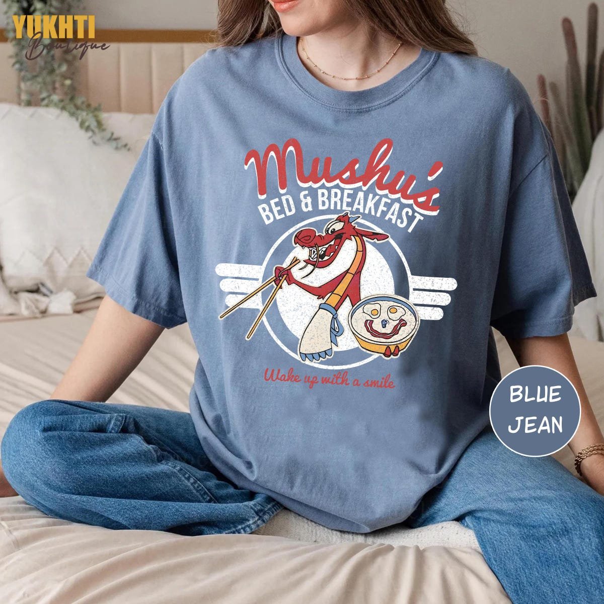 Mulan Mushu Bed Breakfast Shirt Disney Sweatshirt Vacation Gift Tee